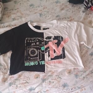 MTV Kids' Split Black and White Tee